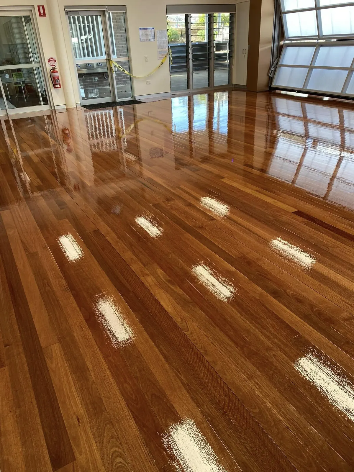 Sanded and polished timber floor by A & T’s